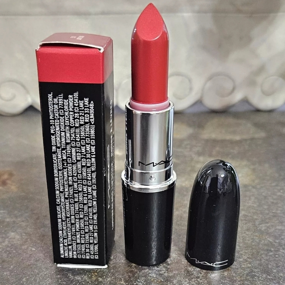 2 Tubes MAC Lustreglass Lipstick #510 LADY BUG Full Size .10 oz NIB! - Picture 2 of 4